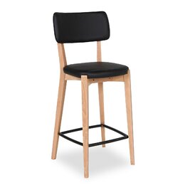 Drevená barová stolička koženka