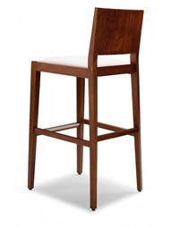 Drevená barová stolička s čalúneným sedákom