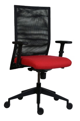 kancelárska stolička čierna s červeným sedákom