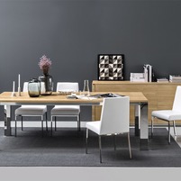 obdĺžnikový stôl do jedálne - drevo kov